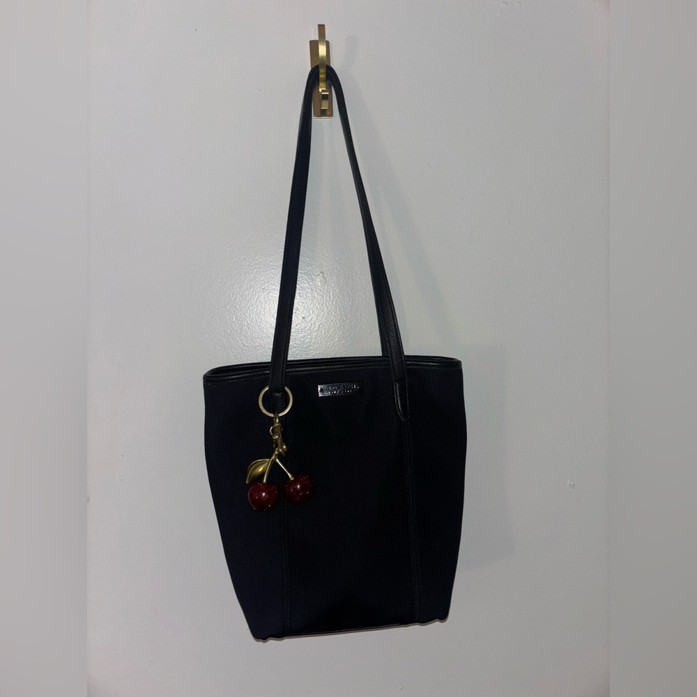 Coach Black Tote with Cherry Accent